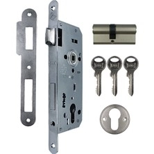 KALE STANDART SİLİNDİRLİ DAİRE KİLİDİ ROZET DELİKLİ -NİKEL OVAL 40 MM