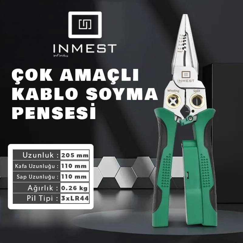 İNMEST ÇOK AMAÇLI KABLO SOYMA PENSESİ