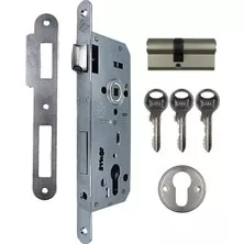 KALE STANDART SİLİNDİRLİ DAİRE KİLİDİ ROZET DELİKLİ -NİKEL OVAL 40 MM
