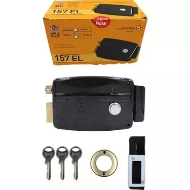 KALE 157/EL ELEKTRİKLİ TRAJLI KİLİT SİYAH 52 MM 