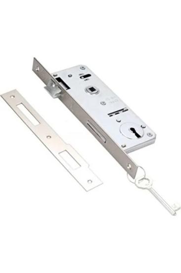 KALE EKSTRA GÖMME KAPI KİLİDİ TEK ANAHTARLI ROZET DELİKLİ - NİKEL 40 MM