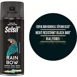 SELSİL SPREY BOYA 400 ML 600 C ISIYA DAYANIKLI SİYAH 